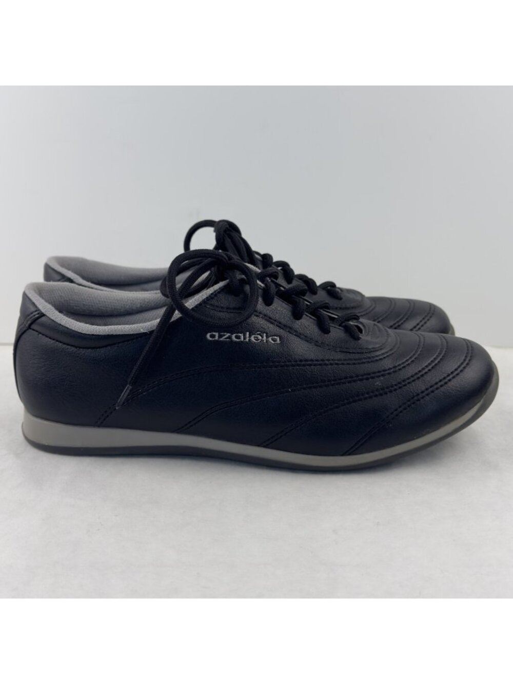 Azaleia Lace Up Oxford Shoes Womens Size 8M Faux Leather Black Comfort Sneaker